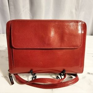 HOBO Int'l Cherry Red Leather Crossbody Convertible Wallet